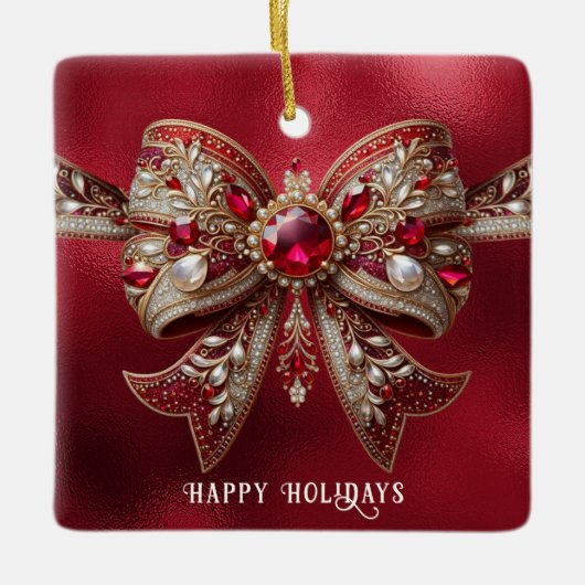 Red Bow Holiday Ornament (Vorderseite)