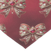 Red Bow Holiday Table Runner Mittelgroßer Tischläufer (Ecke)