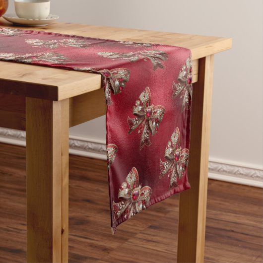 Red Bow Holiday Table Runner Mittelgroßer Tischläufer (Beispiel)