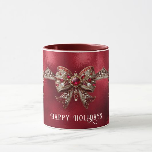 Red Bow Holiday Tasse (Zentrum)