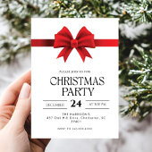 Red Bow Holiday Weihnachtsessen Einladung