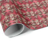Red Bow Holiday Wrapping Paper Geschenkpapier (Rolleneckpunkt)