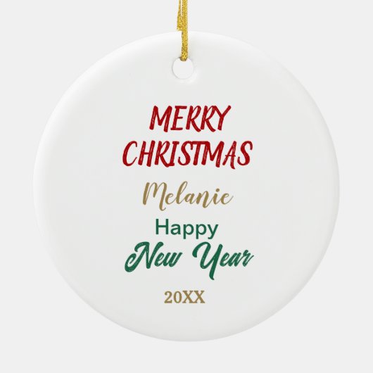 Red Bow Holly Wreath Chihuahua Dog Keramik Ornament (Hinten)