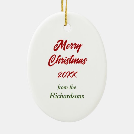 Red Bow Irish Setter Dog Weihnachten Keramik Ornament (Hinten)