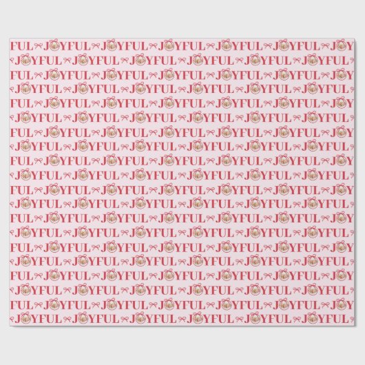 Red Bow Joyful One Baby Christmas Pink Geschenkpapier (Flach)