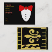 Red Bow Krawatte Black Tux Visitenkarte (Vorne/Hinten)