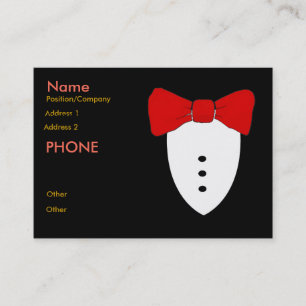 Red Bow Krawatte Black Tux Visitenkarte