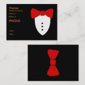Red Bow Krawatte Black Tux Visitenkarte (Vorne/Hinten)