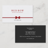 Red Bow Krawatte Event Planner Visitenkarte (Vorne/Hinten)