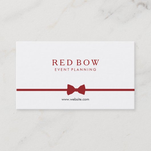 Red Bow Krawatte Event Planner Visitenkarte (Vorderseite)