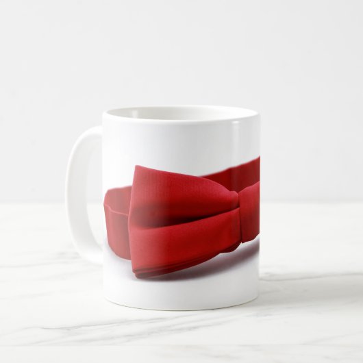 Red Bow Krawatte Hochzeit Brautbräutigam Groom Kaffeetasse (Vorderseite Links)