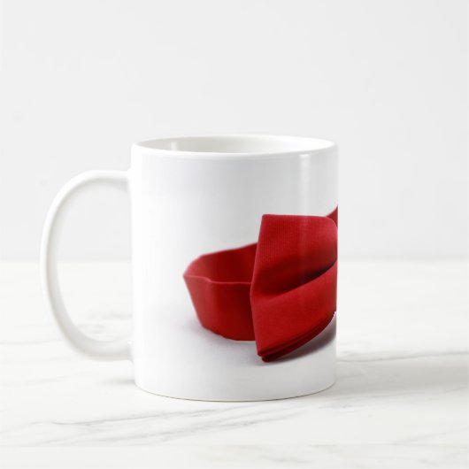 Red Bow Krawatte Hochzeit Brautbräutigam Groom Kaffeetasse (Links)