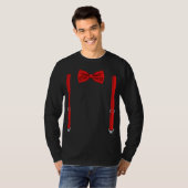 Red Bow Krawatte mit Suspenders Funny Wedding T-Shirt (Vorne ganz)
