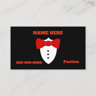 Red Bow Krawatte, Tux, fügen Sie Informationen hin Visitenkarte