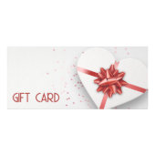 Red Bow Lovely White Heart Geschenkboxen Gift Card Werbekarte (Vorne)