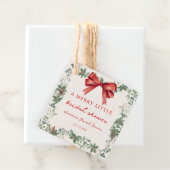Red Bow Merry Little Christmas Bridal Shower Geschenkanhänger (Beispiel)