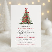 Red Bow Merry Little Christmas Tree Baby Shower Einladung