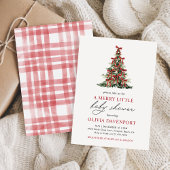 Red Bow Merry Little Christmas Tree Baby Shower Einladung
