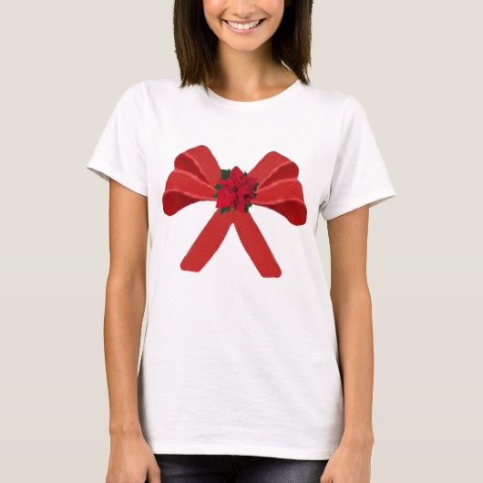 RED BOW mit Poinsettia T-Shirt (Vorderseite)