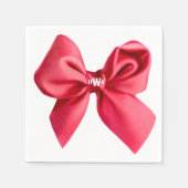 Red Bow Monogram Preppy Napkin Serviette (Vorderseite)