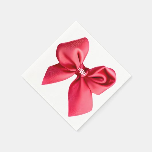 Red Bow Monogram Preppy Napkin Serviette (Ecke)