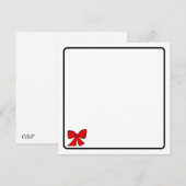 Red bow note card mitteilungskarte (Vorne/Hinten)