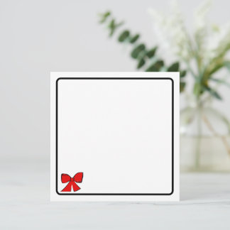 Red bow note card mitteilungskarte