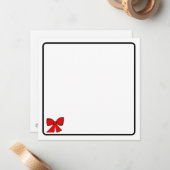Red bow note card mitteilungskarte (Vorderseite/Rückseite Beispiel)