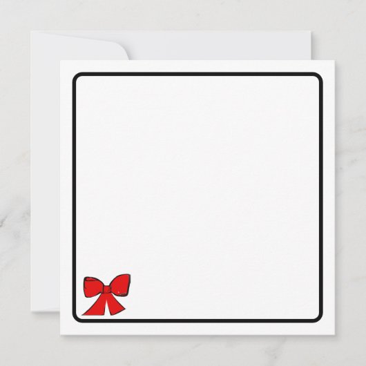 Red bow note card mitteilungskarte (Vorderseite)