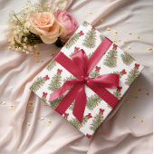 Red Bow Pink Bow Weihnachtsbaum Coquette Geschenkpapier