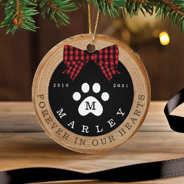 Red Bow PW Print Memorial Pet Foto Holz Slice Keramik Ornament
