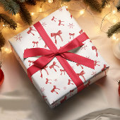 Red Bow Red Snowflake Weihnachtswrapper Geschenkpapier