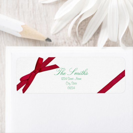Red Bow Return Address Label (Insitu)