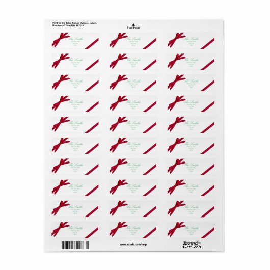 Red Bow Return Address Label (Vorne)
