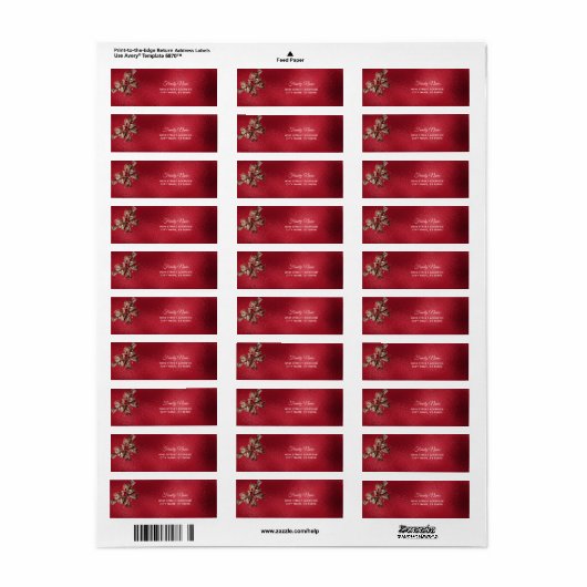 Red Bow Return Address Label (Vorne)