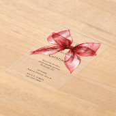 Red Bow Ribbon 16th Birthday (or any year) Acryleinladungen (Ablage )