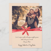 Red Bow Ribbon Valentine's Day Photo Feiertagskarte (Vorne/Hinten)