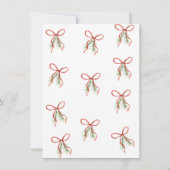 Red Bow Ribbon Winter Save The Date (Rückseite)