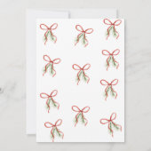 Red Bow Ribbon Winter Wedding Einladung (Rückseite)