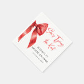 Red Bow She's The Knot Brautparty Napkins Serviette (Ecke)