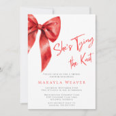 Red Bow Sie bindet das Brautparty des Knotens Einladung (Vorderseite)