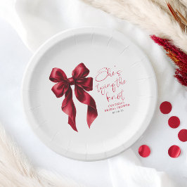 Red Bow Sie bindet das Brautparty des Knotens Pappteller