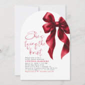 Red Bow Sie bindet das Foto des Knochen-Brautparty Einladung (Vorderseite)