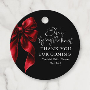Red Bow Sie bindet das Schwarze Brautparty Geschenkanhänger