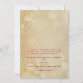 Red Bow Snowflakes Christmas Round Family Photo (Rückseite)