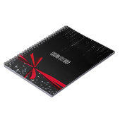 Red Bow Sparkle Ribbon & Bling Journal-Notebook Notizblock (Linke Seite)