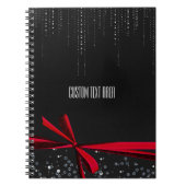 Red Bow Sparkle Ribbon & Bling Journal-Notebook Notizblock (Vorderseite)