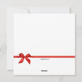 Red Bow Square Foto Holiday Card Feiertagskarte (Rückseite)