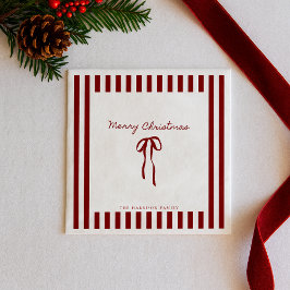Red Bow Strip Weihnachten Serviette