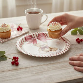 Red Bow Teddy Bear Baby Shower Plates Pappteller